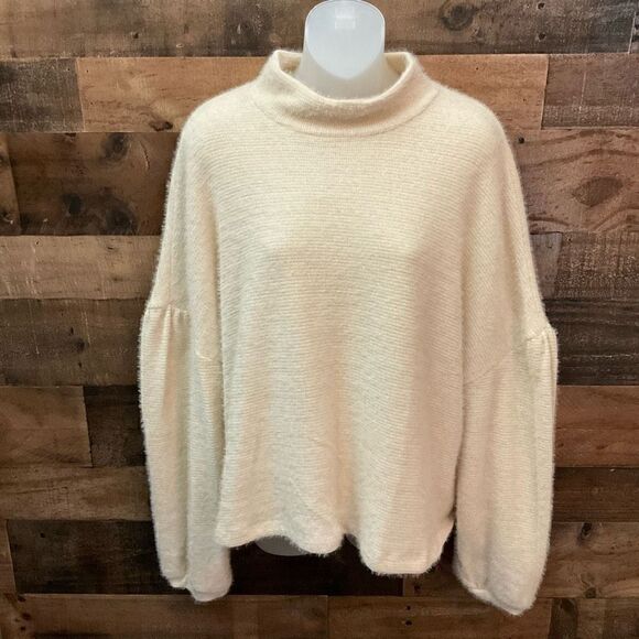 Sanctuary Sweater Funnel Neck Drop Shoulder Tan Balloon Sleeves Women 1X - Picture 12 of 12